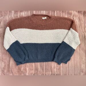 Cropped color-block sweater